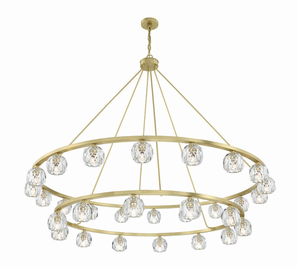 Aragon 30 Light Soft Brass Chandelier Chandelier Crystorama