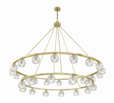 Aragon 30 Light Soft Brass Chandelier Chandelier Crystorama