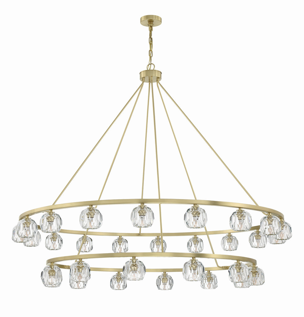 Aragon 30 Light Soft Brass Chandelier Chandelier Crystorama