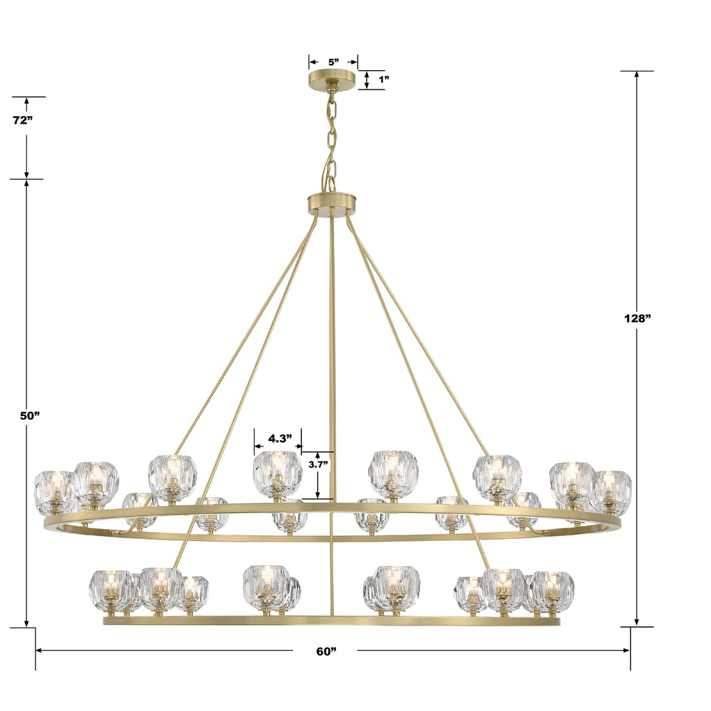 Aragon 30 Light Soft Brass Chandelier Chandelier Crystorama