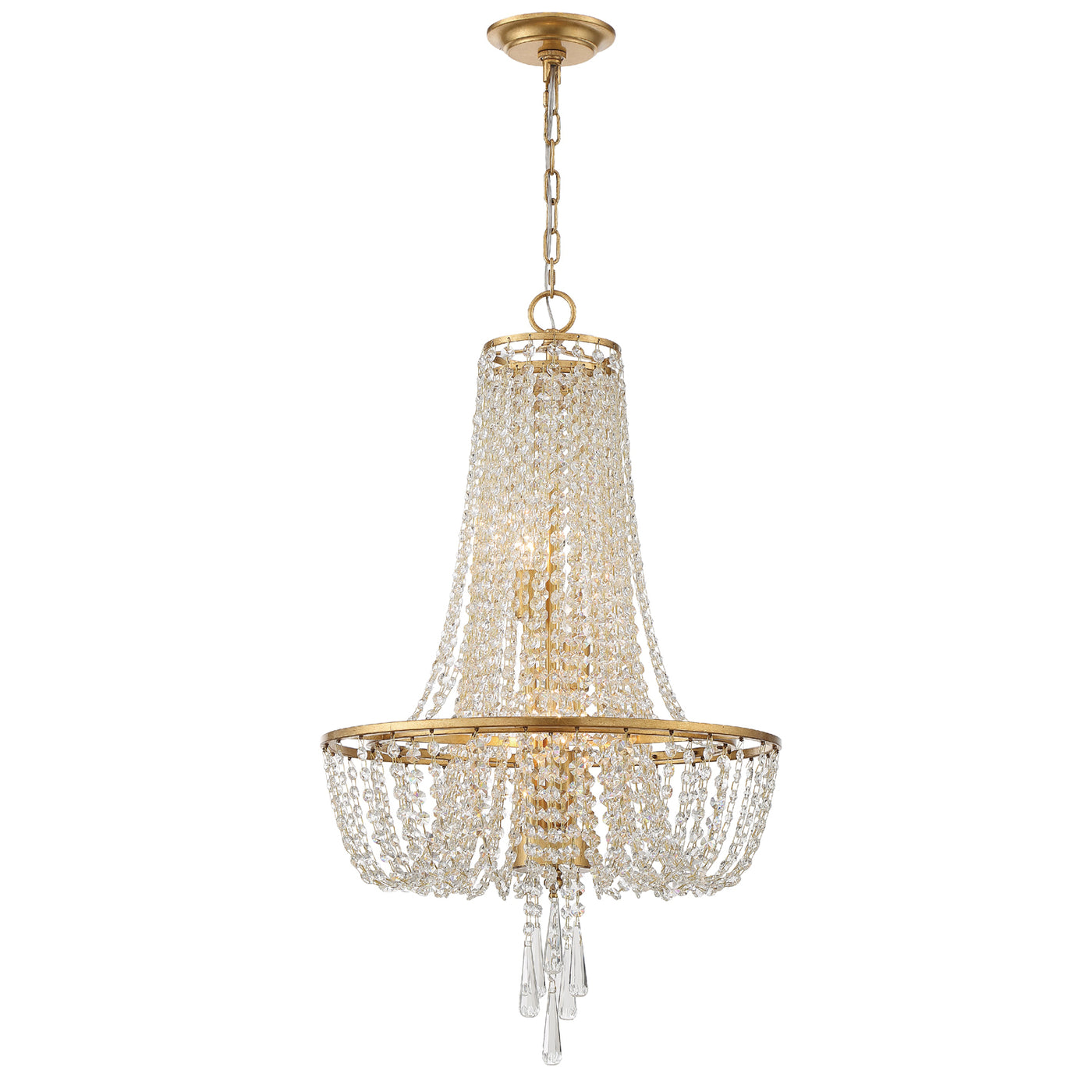 Arcadia 4 Light Antique Gold Chandelier Chandelier Crystorama