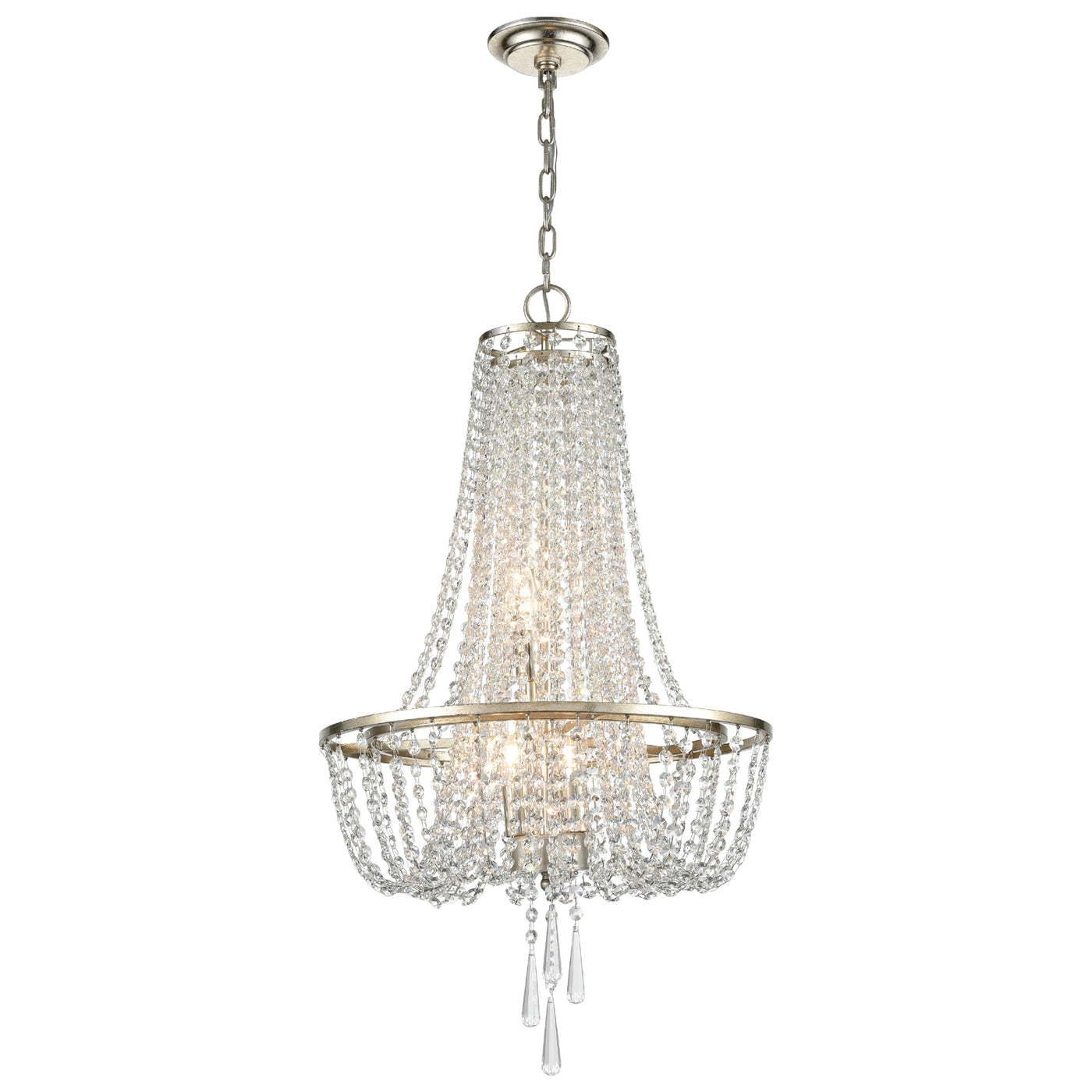 Arcadia 4 Light Antique Silver Chandelier Chandelier Crystorama