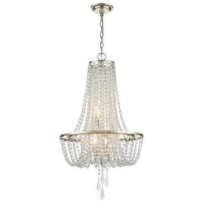 Arcadia 4 Light Antique Silver Chandelier Chandelier Crystorama