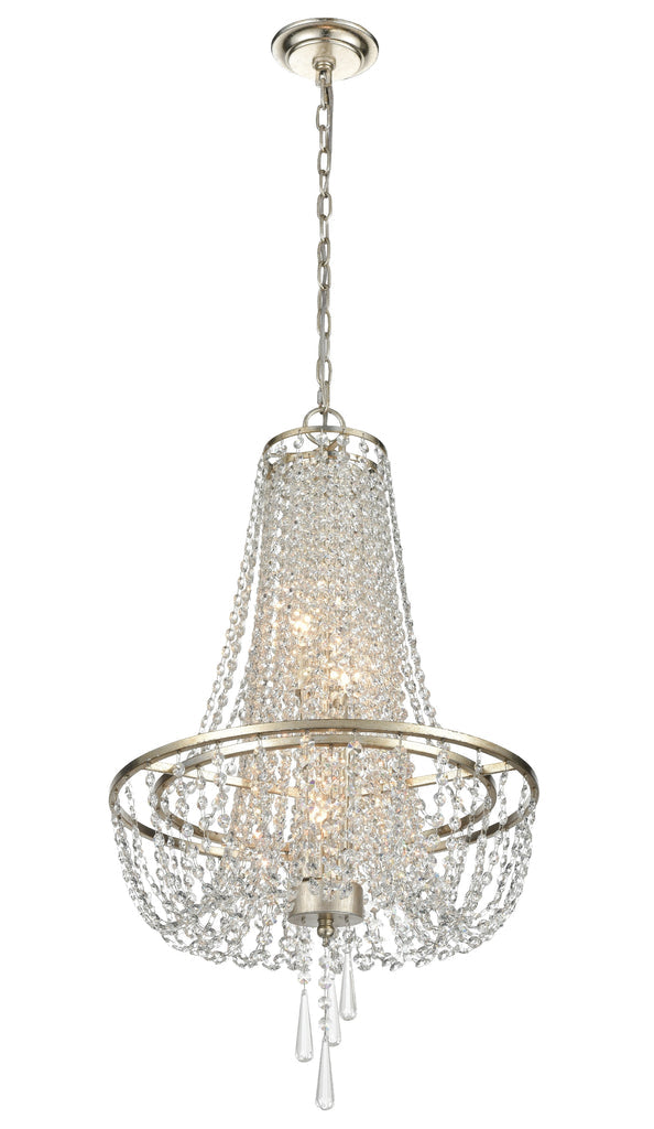 Arcadia 4 Light Antique Silver Chandelier Chandelier Crystorama