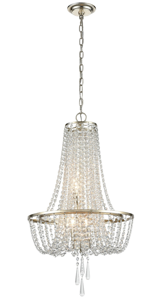 Arcadia 4 Light Antique Silver Chandelier Chandelier Crystorama