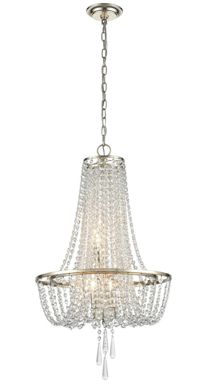 Arcadia 4 Light Antique Silver Chandelier Chandelier Crystorama