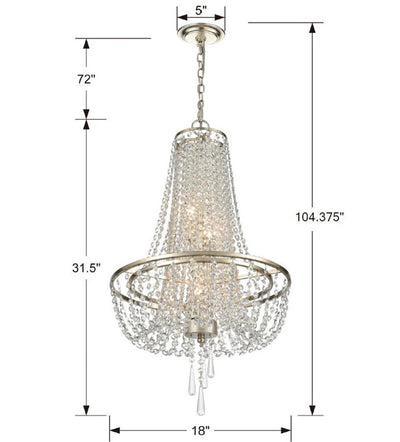 Arcadia 4 Light Antique Silver Chandelier Chandelier Crystorama