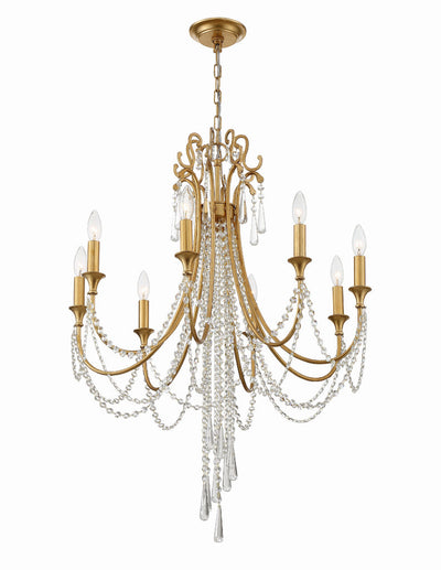 Arcadia 8 Light Antique Gold Chandelier Chandelier Crystorama