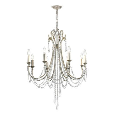 Arcadia 8 Light Antique Silver Chandelier Chandelier Crystorama