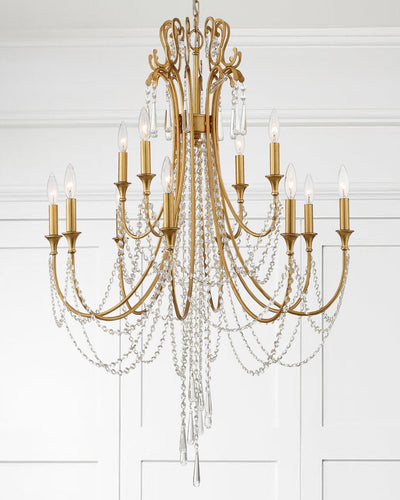 Arcadia 12 Light Antique Gold Chandelier Chandelier Crystorama