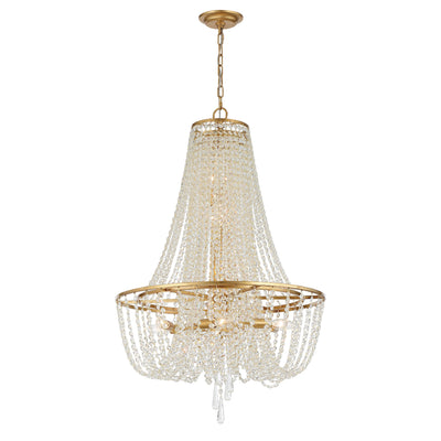 Arcadia 9 Light Antique Gold Chandelier Chandelier Crystorama