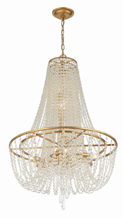 Arcadia 9 Light Antique Gold Chandelier Chandelier Crystorama