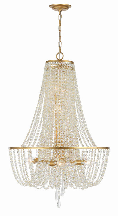 Arcadia 9 Light Antique Gold Chandelier Chandelier Crystorama