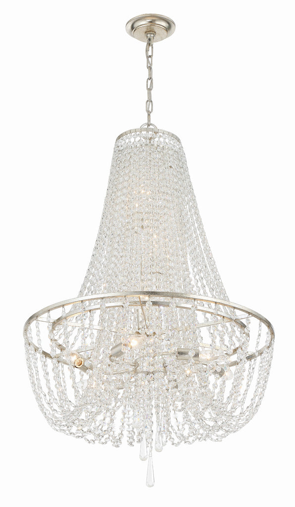 Arcadia 9 Light Antique Silver Chandelier Chandelier Crystorama