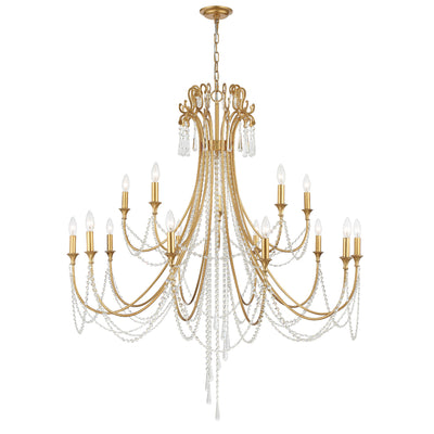 Arcadia 15 Light Antique Gold Chandelier Chandelier Crystorama