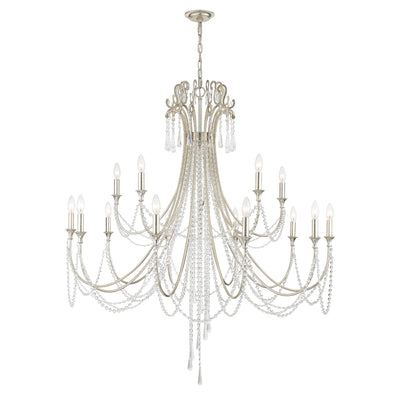 Arcadia 15 Light Antique Silver Chandelier Chandelier Crystorama