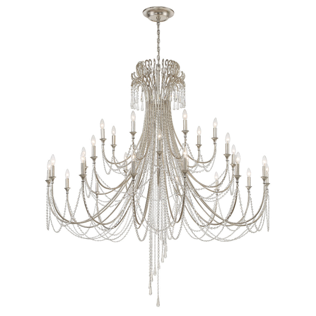 Arcadia 28 Light Antique Silver Chandelier Chandelier Crystorama