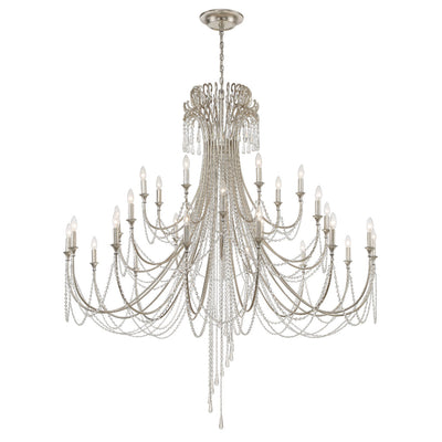 Arcadia 28 Light Antique Silver Chandelier Chandelier Crystorama