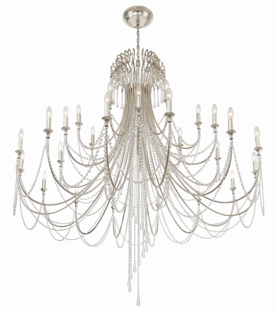 Arcadia 28 Light Antique Silver Chandelier Chandelier Crystorama