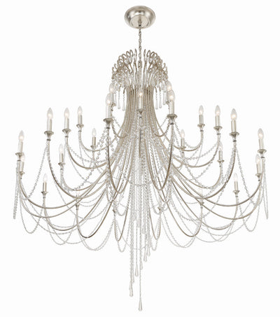 Arcadia 28 Light Antique Silver Chandelier Chandelier Crystorama