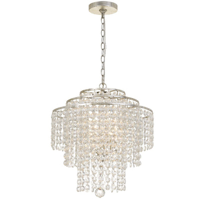 Arielle 4 Light Antique Silver Chandelier Chandelier Crystorama