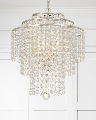 Arielle 4 Light Antique Silver Chandelier Chandelier Crystorama