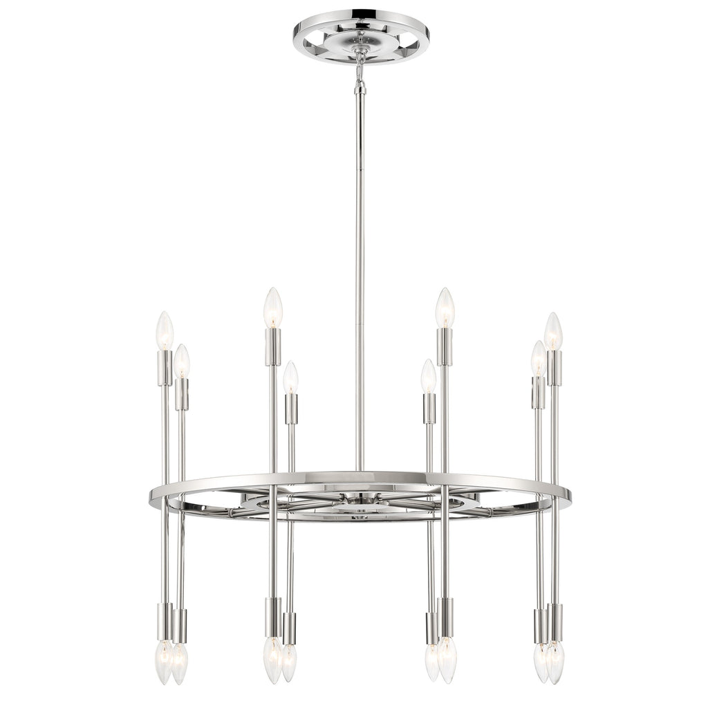 Aries 16 Light Polished Nickel Chandelier Chandelier Crystorama