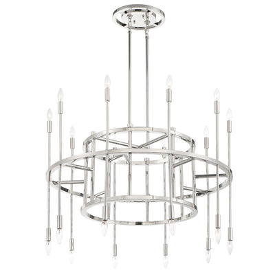 Aries 20 Light Polished Nickel Chandelier Chandelier Crystorama