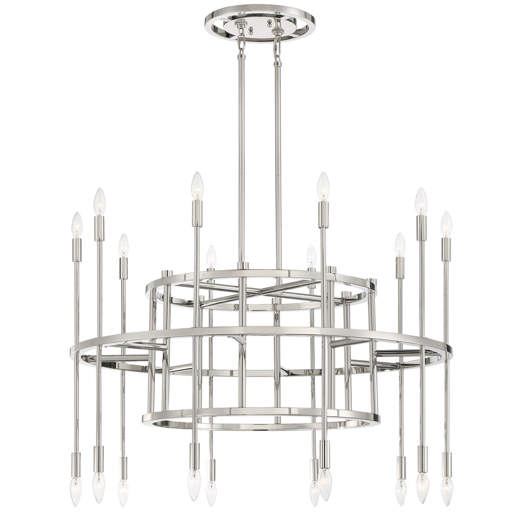 Aries 20 Light Polished Nickel Chandelier Chandelier Crystorama