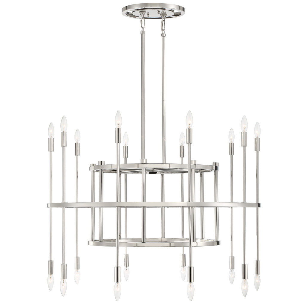 Aries 20 Light Polished Nickel Chandelier Chandelier Crystorama