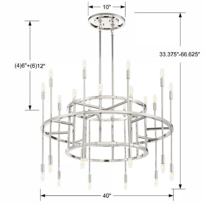 Aries 20 Light Polished Nickel Chandelier Chandelier Crystorama