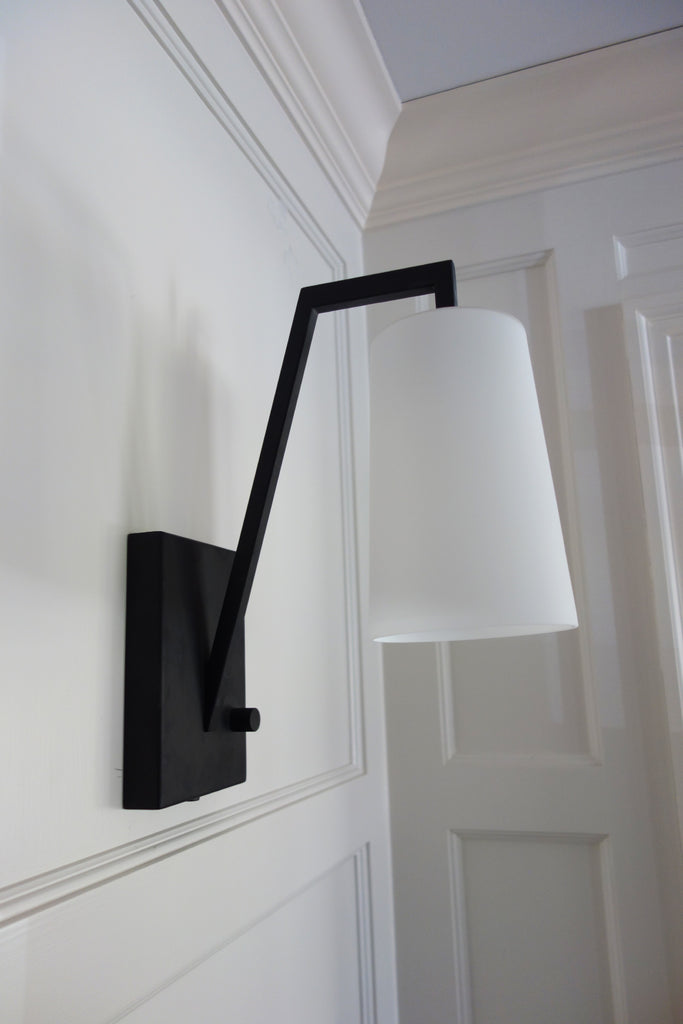 Avon 1 Light Matte Black Task Sconce Wall Sconce Crystorama