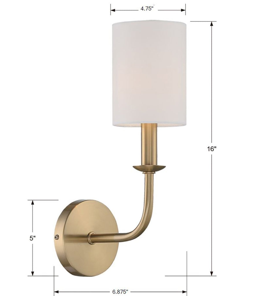 Bailey 1 Light Aged Brass Sconce Wall Sconce Crystorama