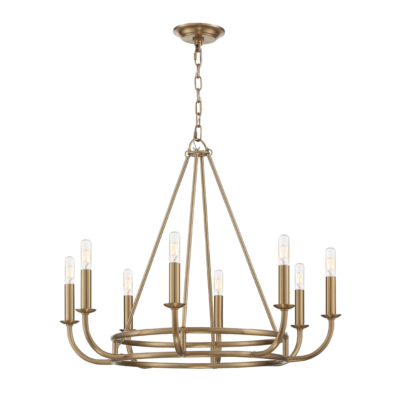 Bailey 8 Light Aged Brass Chandelier Chandelier Crystorama