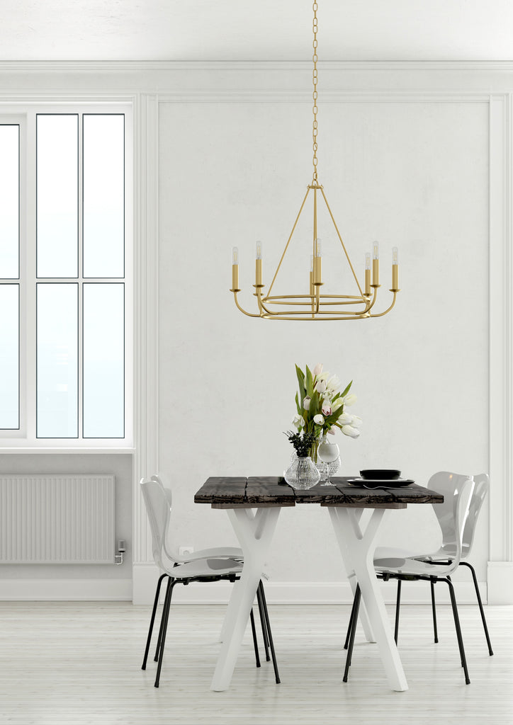 Bailey 8 Light Aged Brass Chandelier Chandelier Crystorama