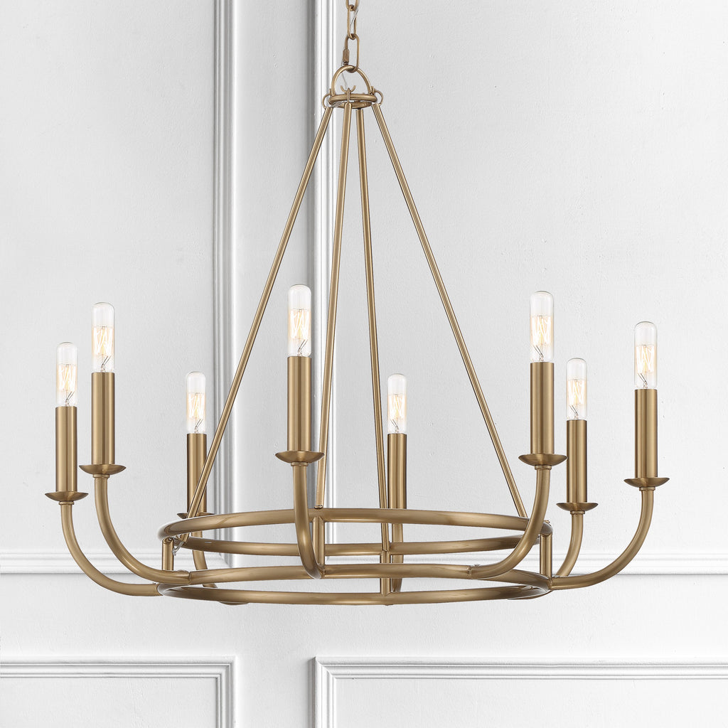 Bailey 8 Light Aged Brass Chandelier Chandelier Crystorama