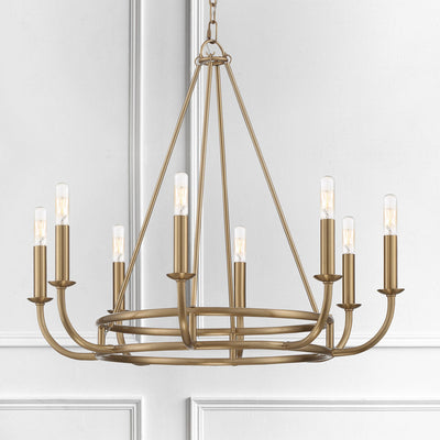 Bailey 8 Light Aged Brass Chandelier Chandelier Crystorama