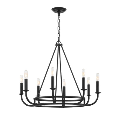 Bailey 8 Light Matte Black Chandelier Chandelier Crystorama