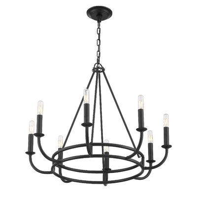 Bailey 8 Light Matte Black Chandelier Chandelier Crystorama