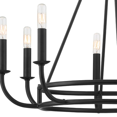 Bailey 8 Light Matte Black Chandelier Chandelier Crystorama