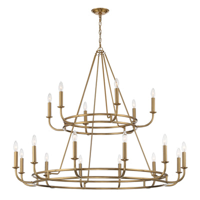 Bailey 18 Light Aged Brass Chandelier Chandelier Crystorama