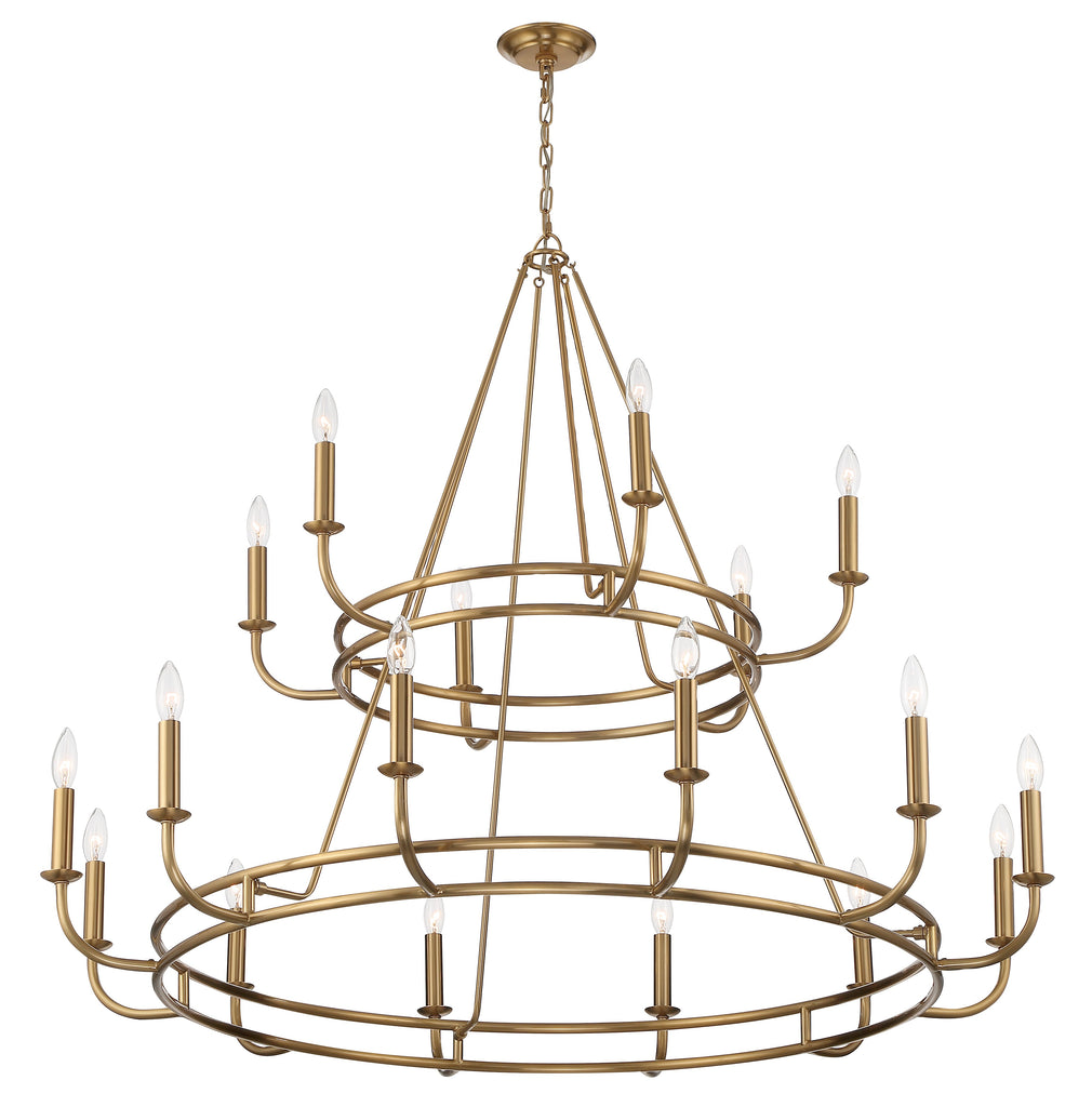 Bailey 18 Light Aged Brass Chandelier Chandelier Crystorama