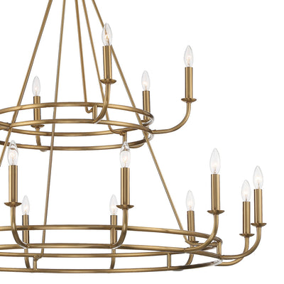 Bailey 18 Light Aged Brass Chandelier Chandelier Crystorama