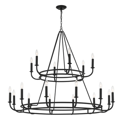 Bailey 18 Light Matte Black Chandelier Chandelier Crystorama