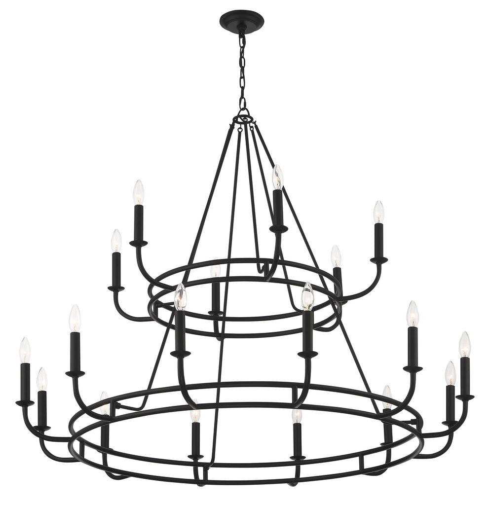 Bailey 18 Light Matte Black Chandelier Chandelier Crystorama