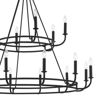 Bailey 18 Light Matte Black Chandelier Chandelier Crystorama