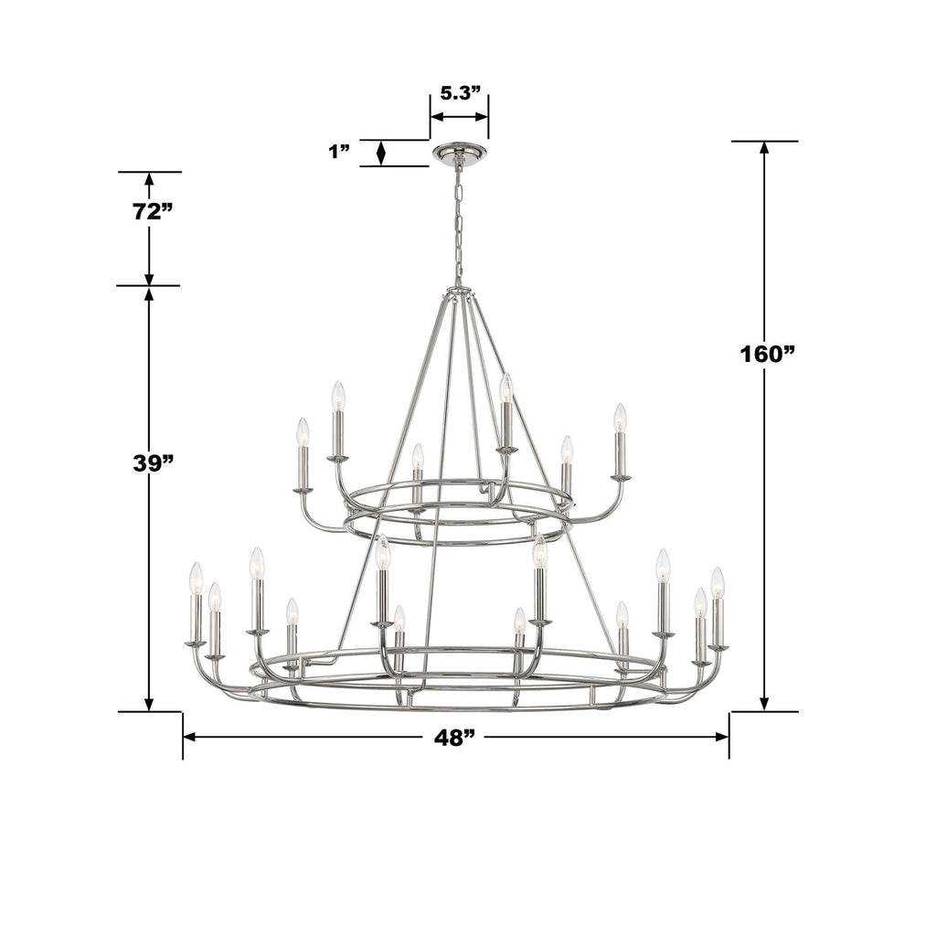 Bailey 18 Light Polished Nickel Chandelier Chandelier Crystorama