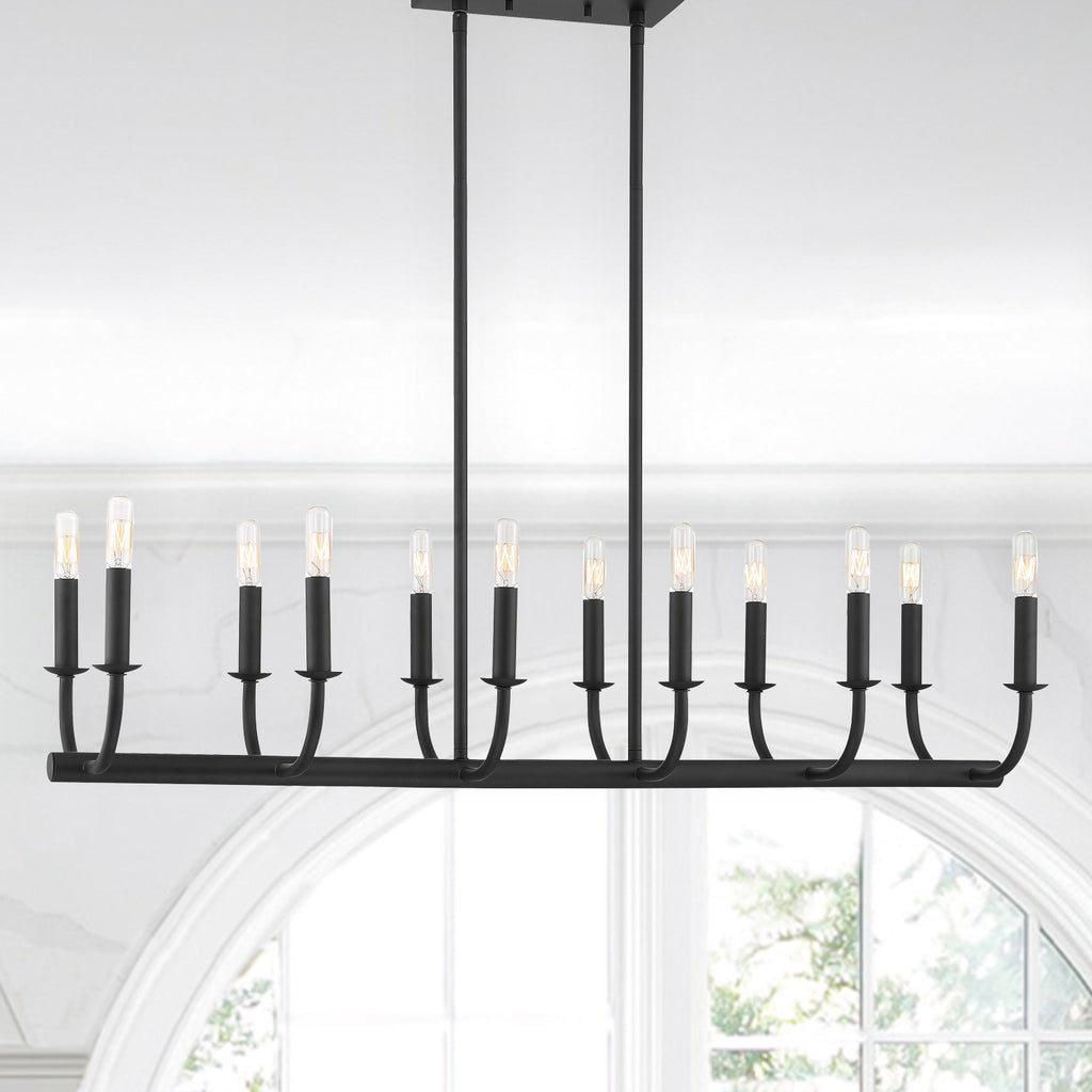 Bailey 12 Light Matte Black Chandelier Chandelier Crystorama