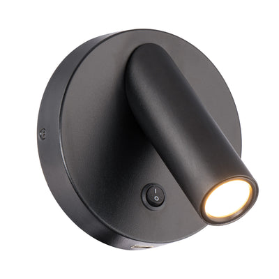 Aspire LED Adjustable Portable Reading Light Black 5 inch Wall Sconce Modern Forms