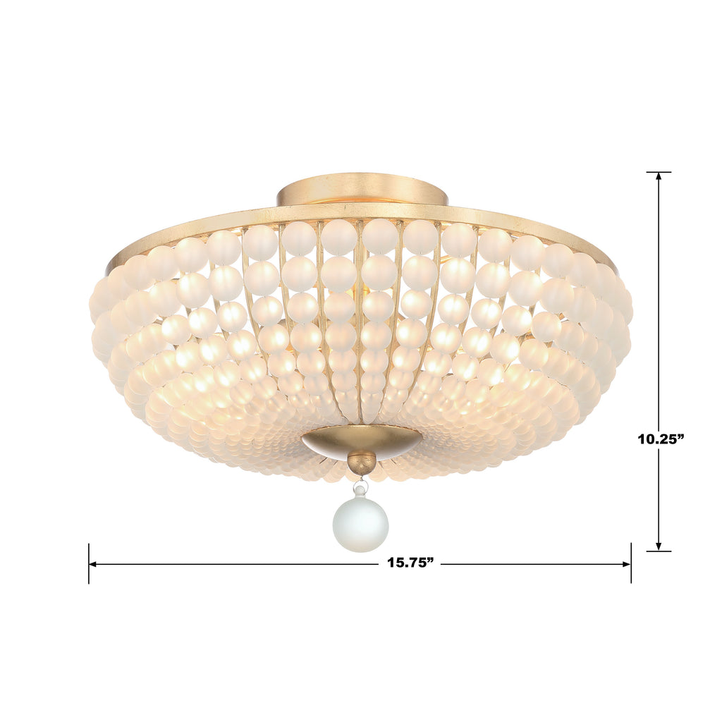 Bella 3 Light Antique Gold Semi Flush Mount Semi Flush Crystorama